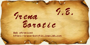 Irena Borotić vizit kartica